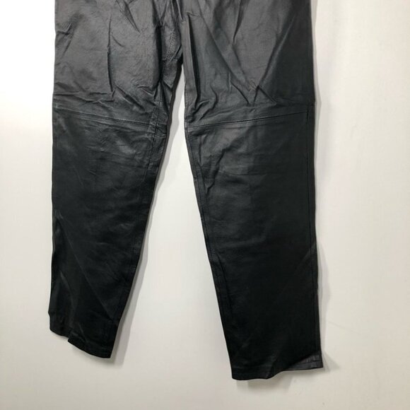 Vintage  Black Leather Pants Mom Jeans Size 8 - Picture 3 of 6